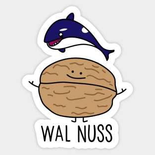 Whale and walnut Sticker